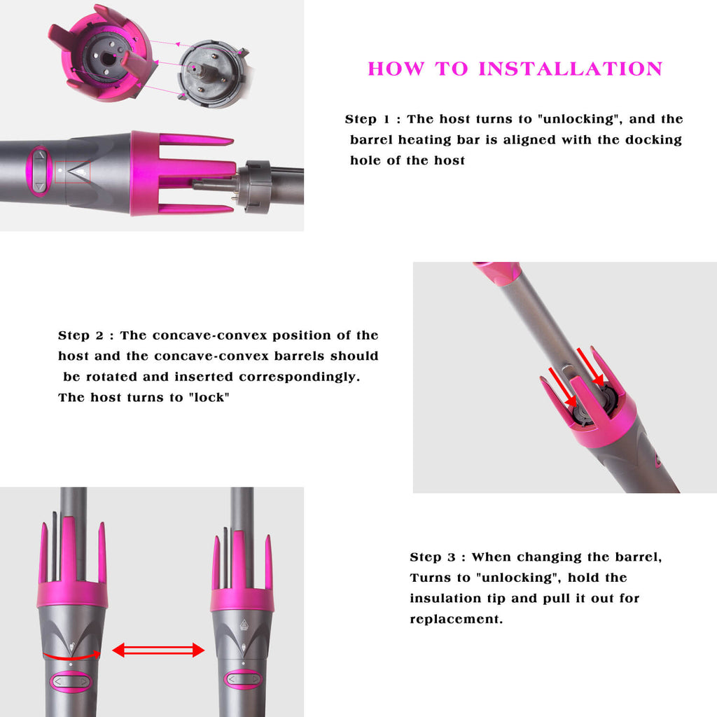 3 In 1 Ceramic Barrels PTC Heating Curling Iron Wands