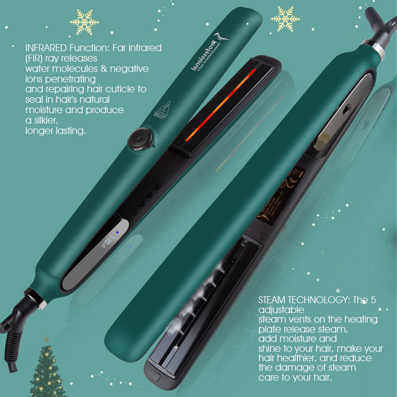 Professional Infrared Steam Hair Straightener Curler