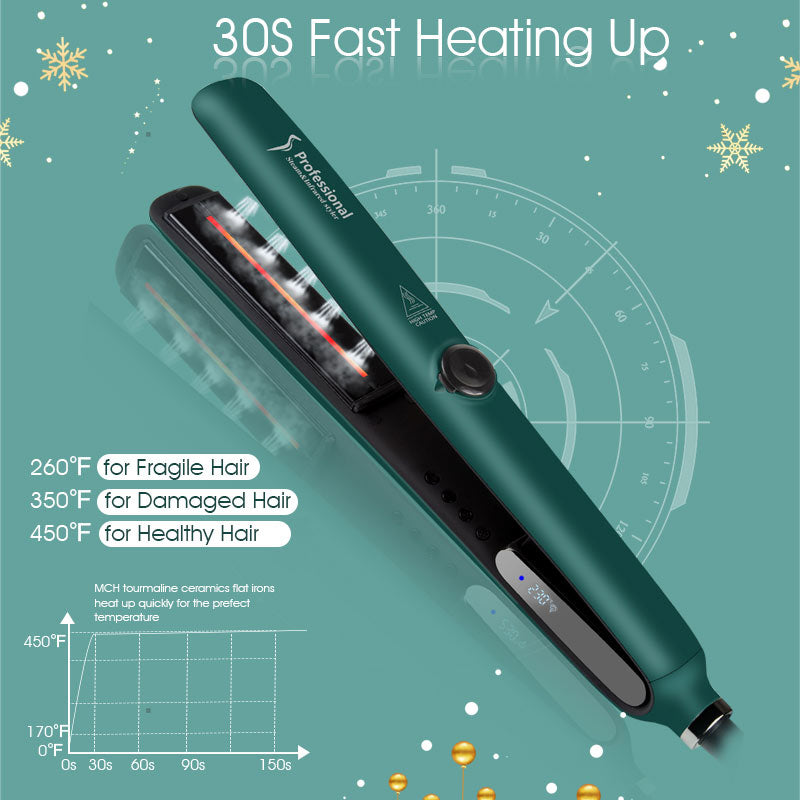 Professional Infrared Steam Hair Straightener Curler
