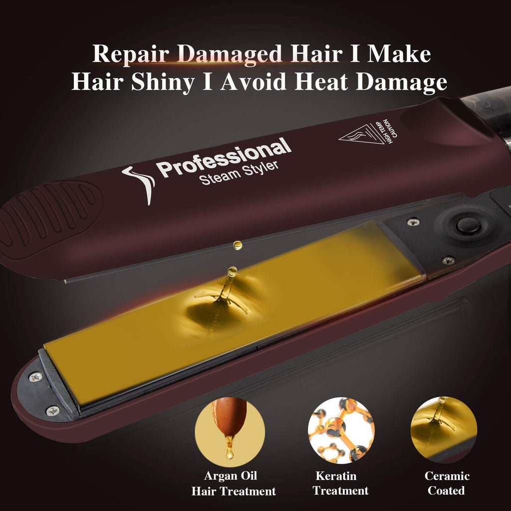 Professional Salon Steam Hair Straightening Iron