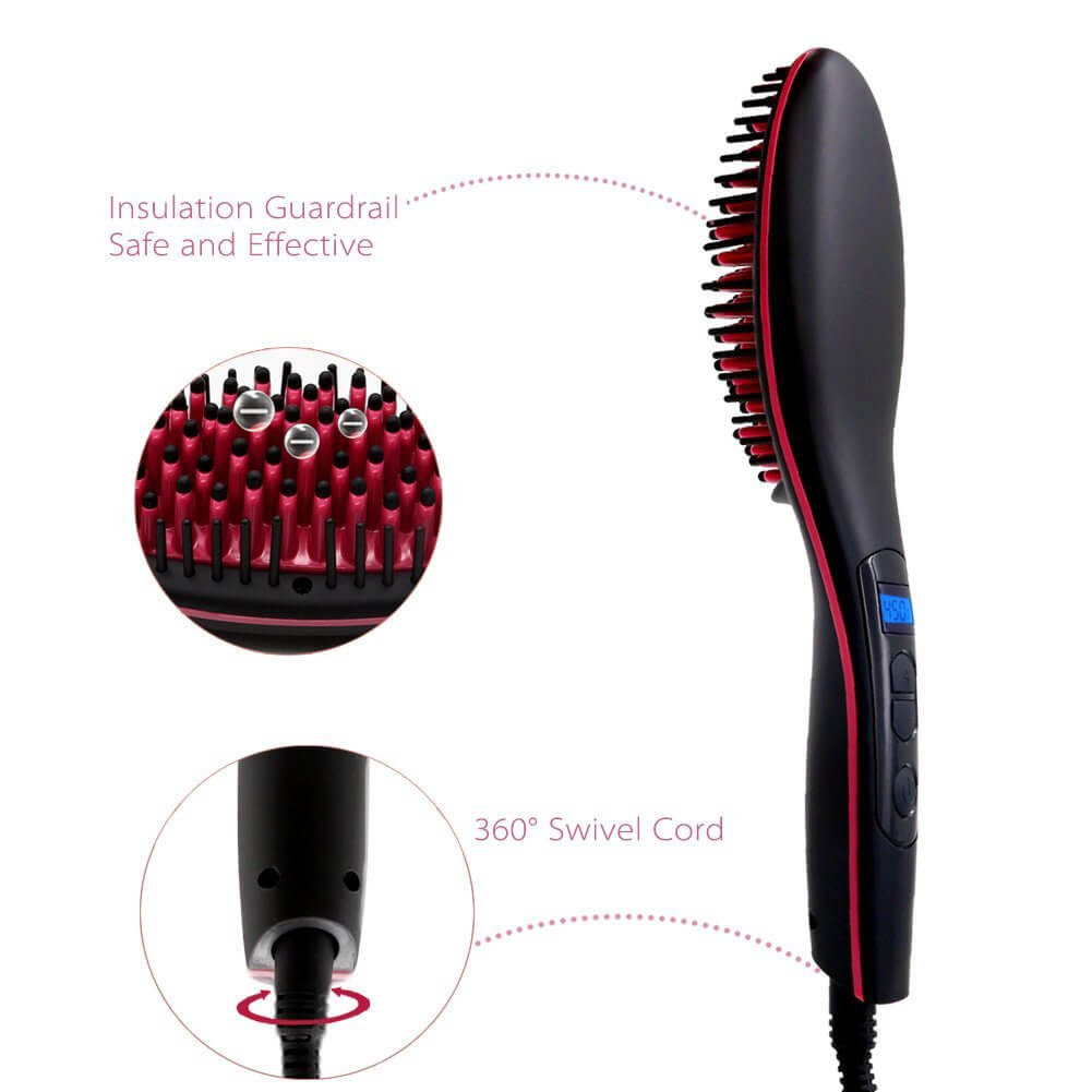 Ceramic Hair Straightener Brush Hairdressing Tools