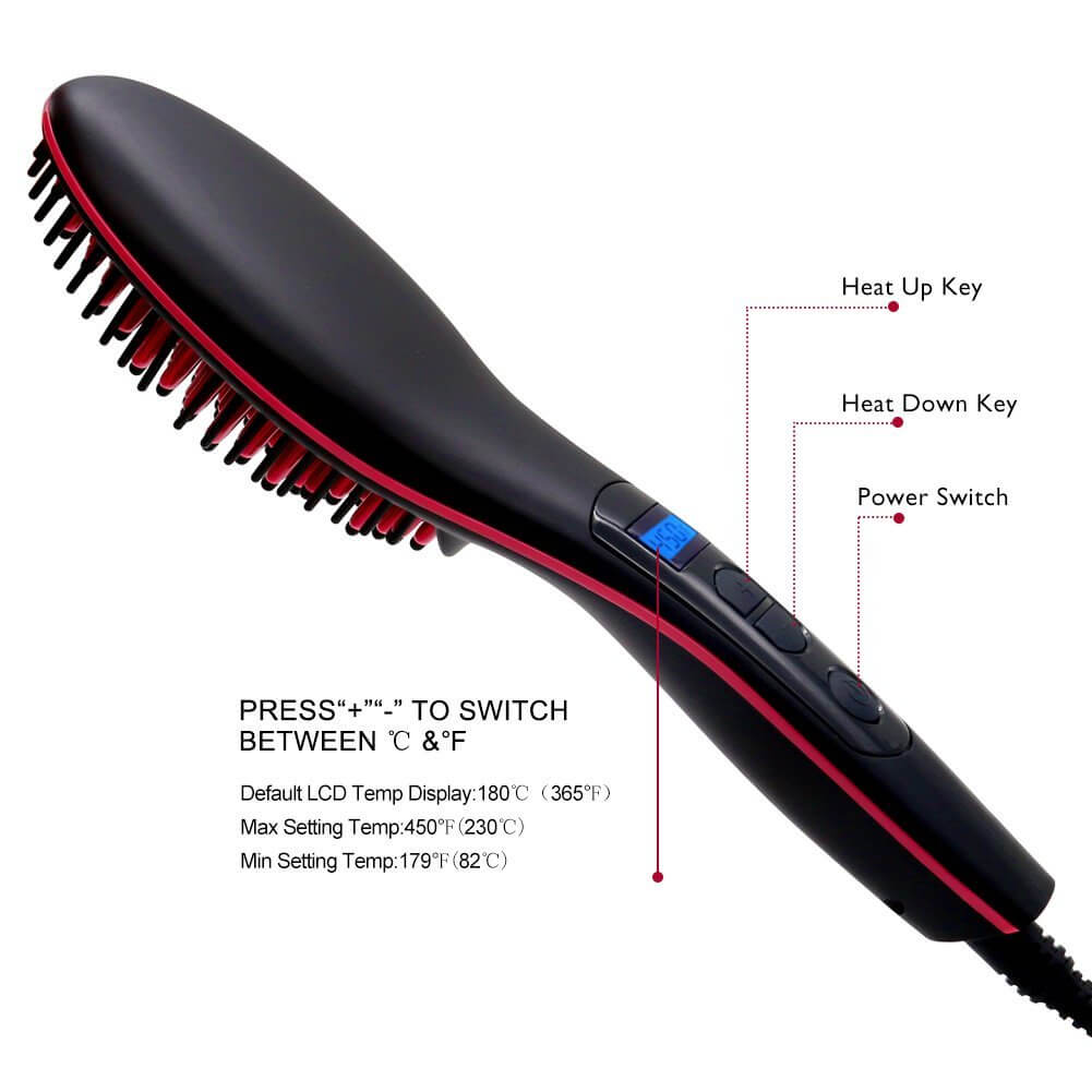 Ceramic Hair Straightener Brush Hairdressing Tools