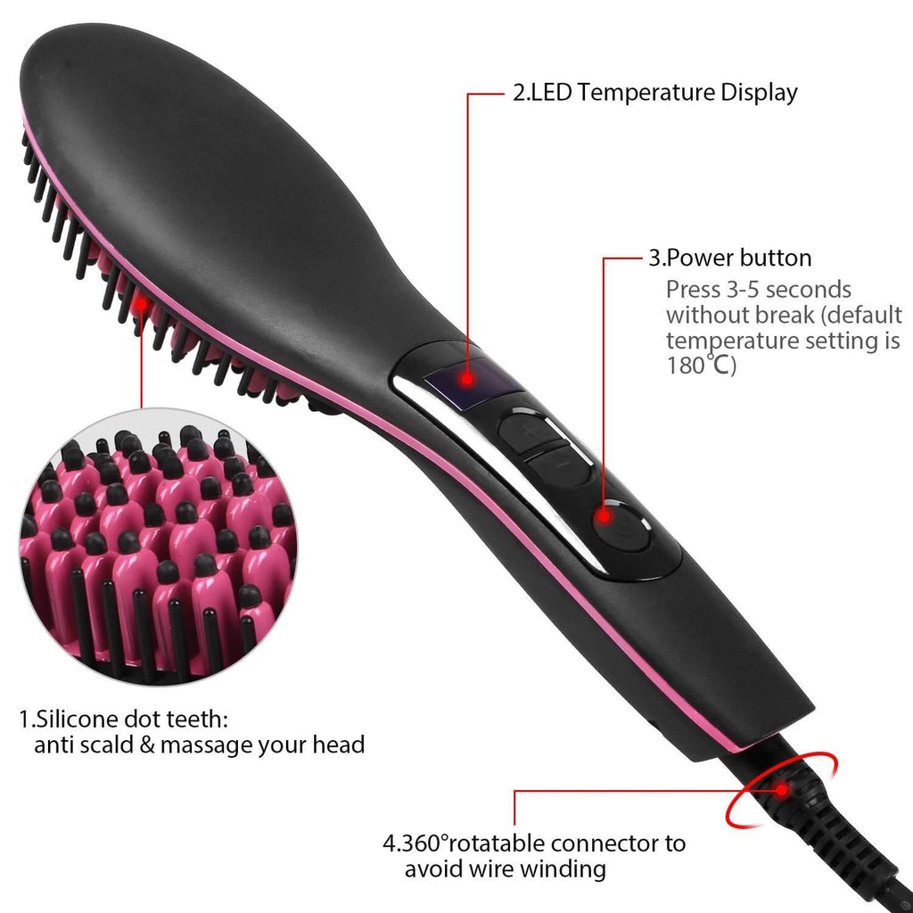 Ceramic Hair Straightener Brush Hairdressing Tools