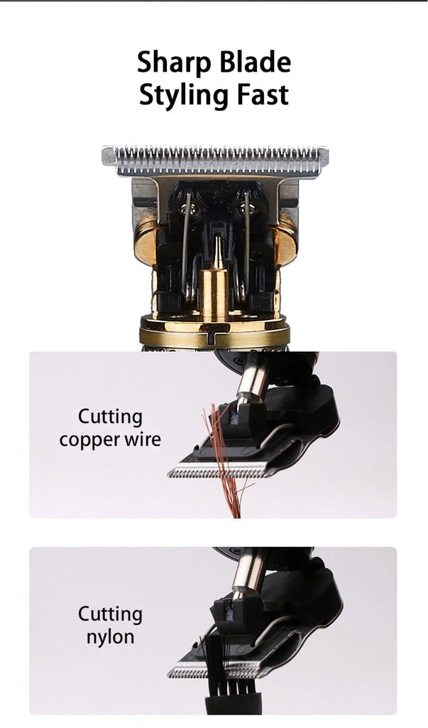 LCD Carving HAIR Clipper Stylish Men Beard Shaver Gold