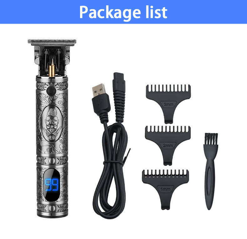 LCD Carving HAIR Clipper Stylish Men Beard Shaver Gold