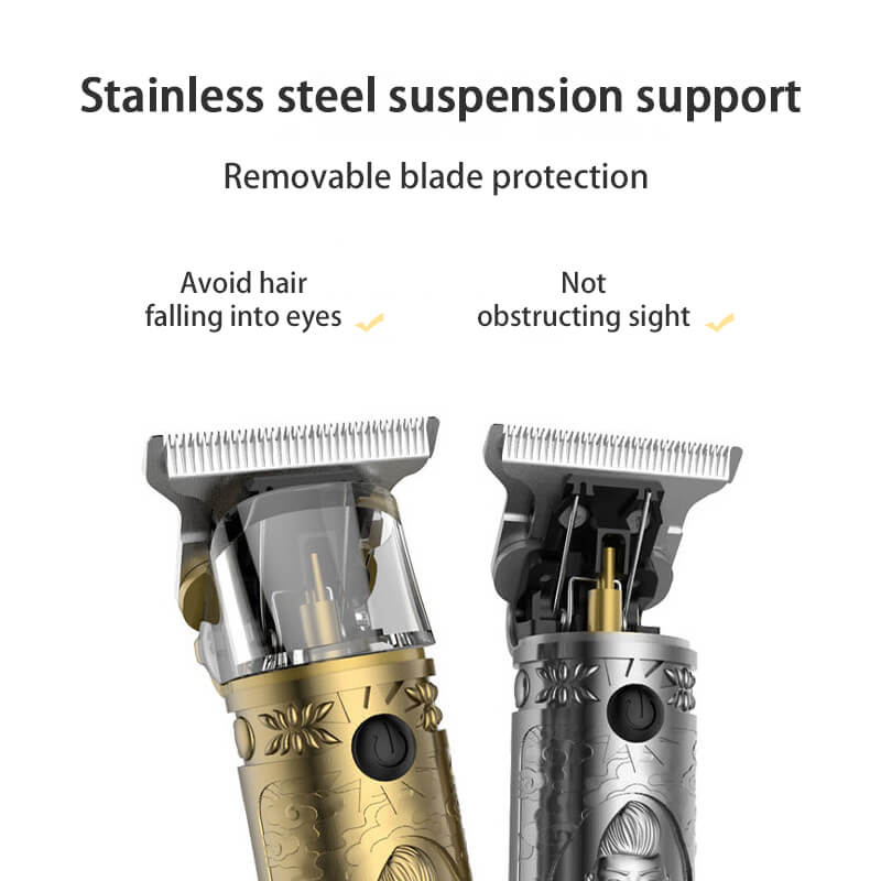 LCD Carving HAIR Clipper Stylish Men Beard Shaver Gold