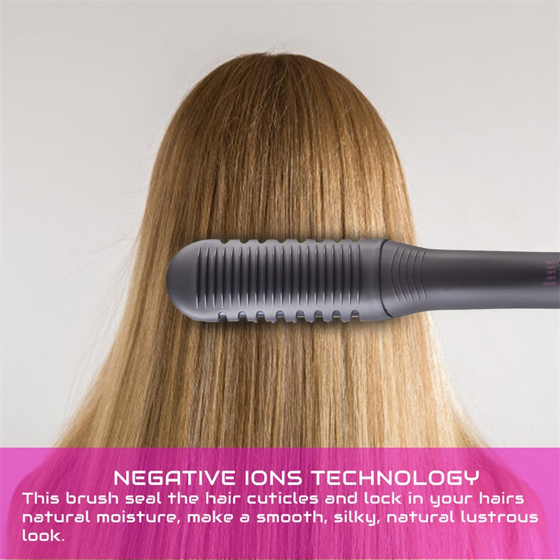 Madami Fold Ionic Electric Hair Brush Straightener